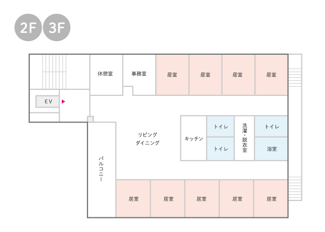 はなまるホーム北前野のフロア見取り図