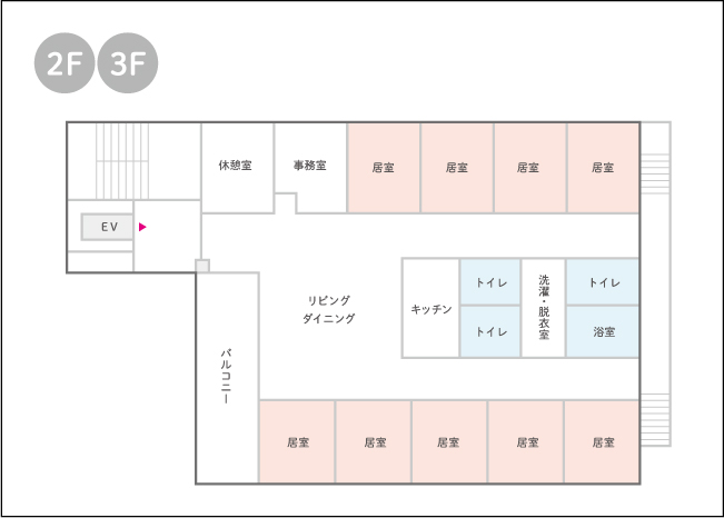 はなまるホーム北前野のフロア見取り図