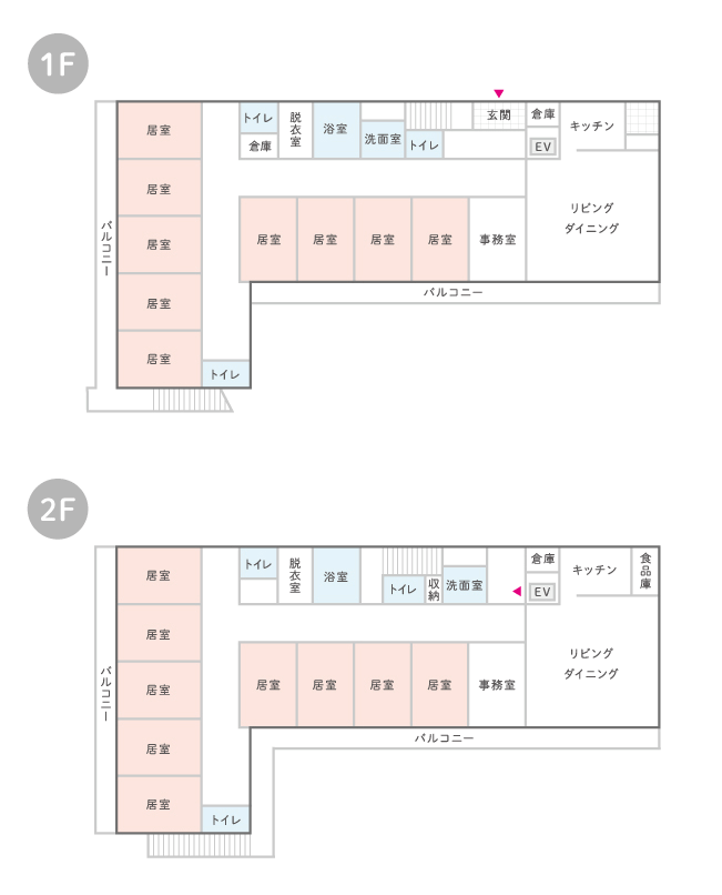 はなまるホーム前野町のフロア見取り図